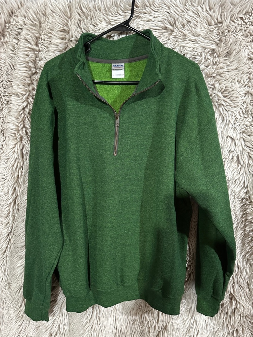 Gildan Men's Forest Green Quarter-Zip Pullover